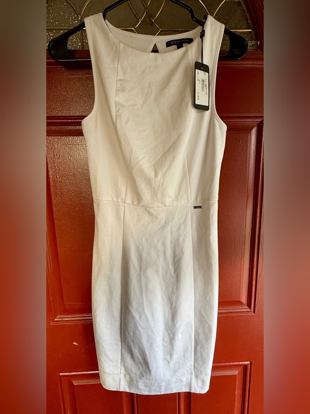 NWT Armani Exchange White Sleeveless Sheath Dress Size XS Original $120